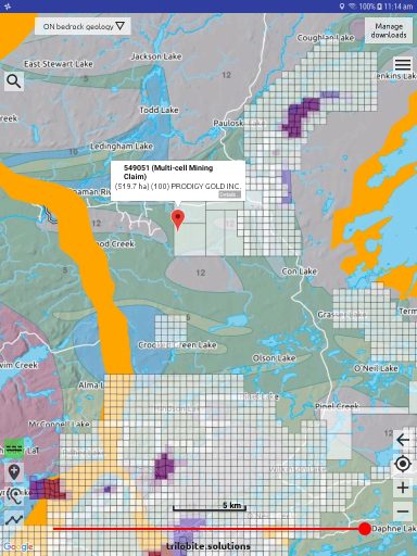 Mining claims map, Ontario
